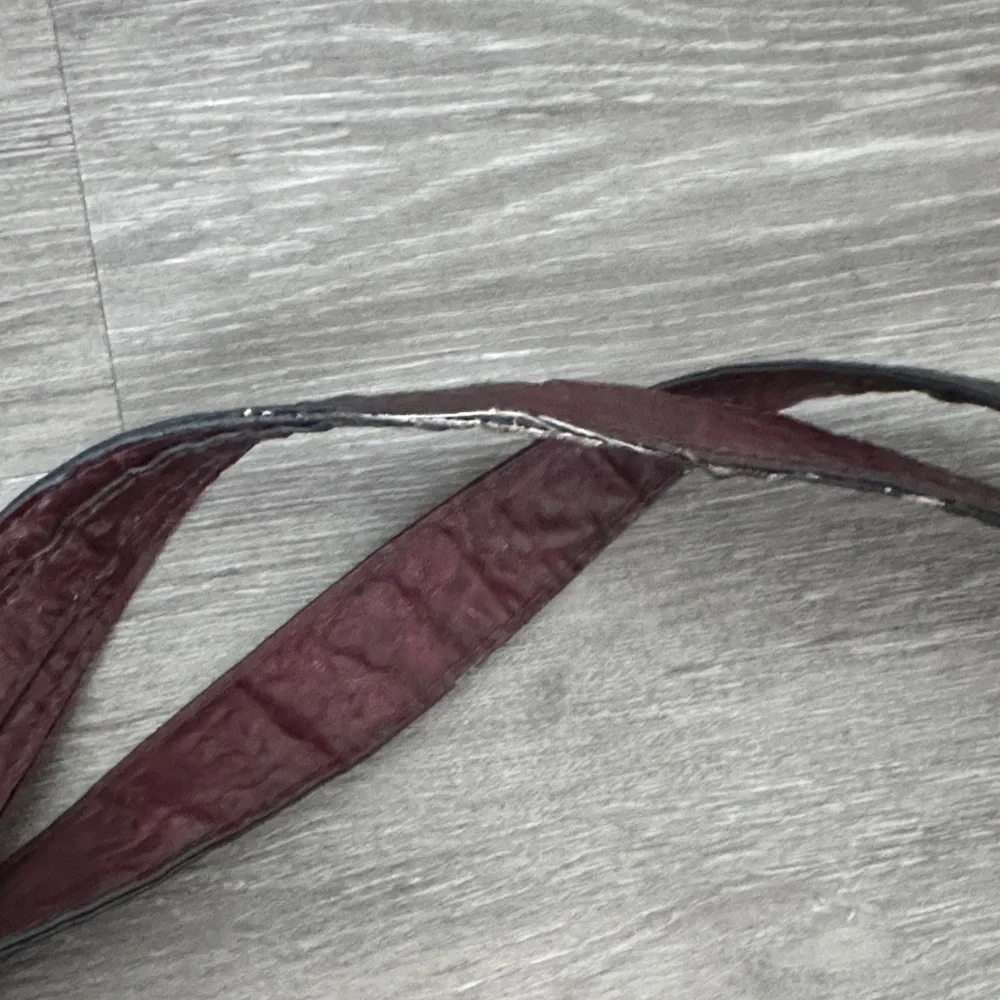 Burgundy Faux Leather Hobo Bag